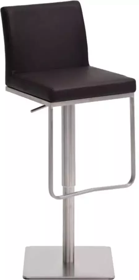 Inandoutdoormatch Panama Barstoel met rugleuning Set van 1 Ergonomisch Barkruk keuken of kantine Bruin 58-82cm Vaderdag cadeau