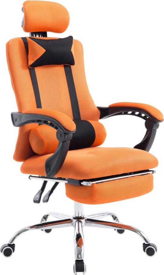 Unbranded Premium Bureaustoel XL Op wielen Oranje Ergonomische bureaustoel Voor volwassenen Gamingstoel stof In hoogte verstelbaar