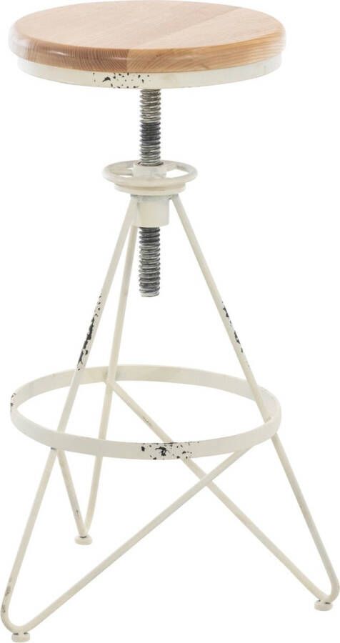 Inandoutdoormatch Rustieke Barkruk Karla Bruin Wit Industrieel Design 3-poots Onderstel Modern Vaderdag cadeau - Foto 2