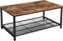 Inandoutdoormatch Salontafel industrieel Met opbergruimte TV meubel Zonder lade Rechthoekig Landelijk Hout 100x60x45cm - Thumbnail 2