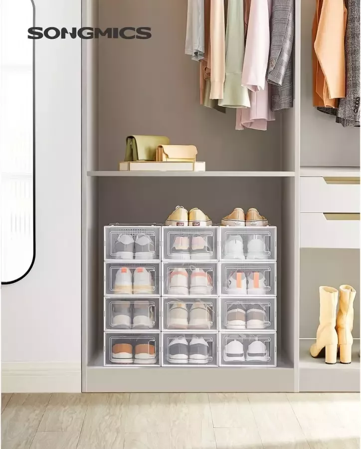 Inandoutdoormatch Schoenenrek Aishatu Wit Kledingrek Schoenenkast 12 dozen Vaderdag cadeau - Foto 3