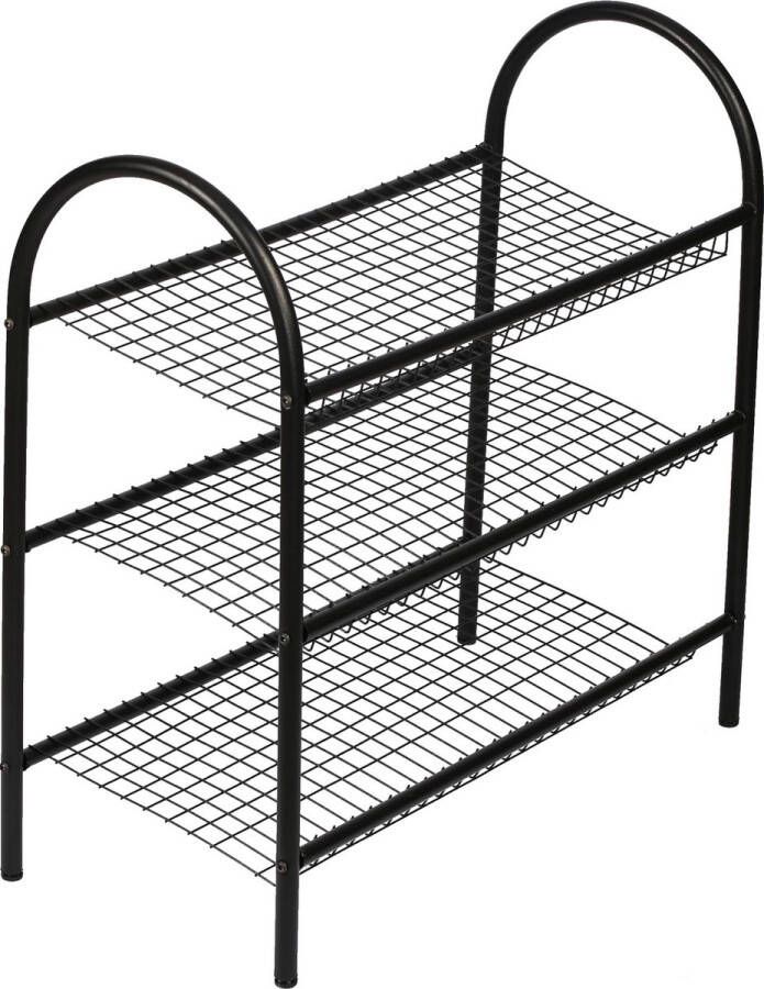 Inandoutdoormatch Schoenenrek Natasha Met 3 Planken 69x68 5x32cm Metaal Zwart - Foto 2