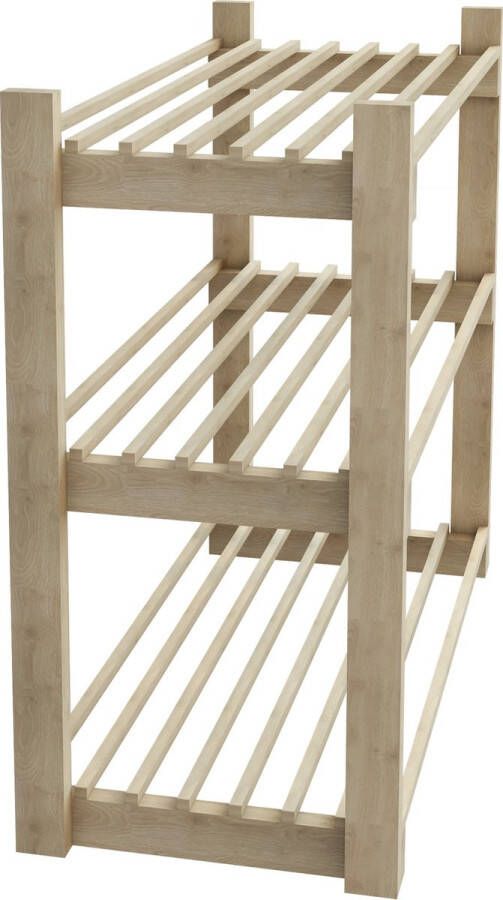Inandoutdoormatch Schoenenrek Tiem 60x68x30cm Houtkleurig Simplistisch Design Snelle Montage - Foto 2