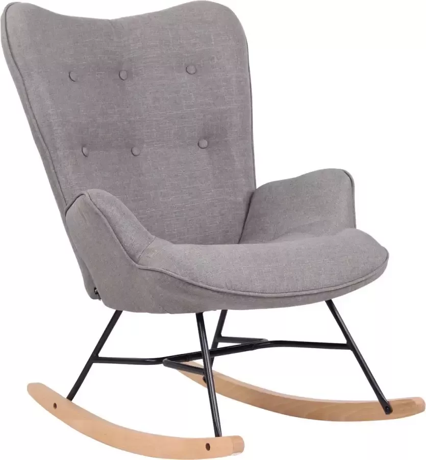 Inandoutdoormatch schommelstoel Grijs Stoel stoelen 62 x 55 cm 100% polyester luxe stoel moederdag cadeautje - Foto 1