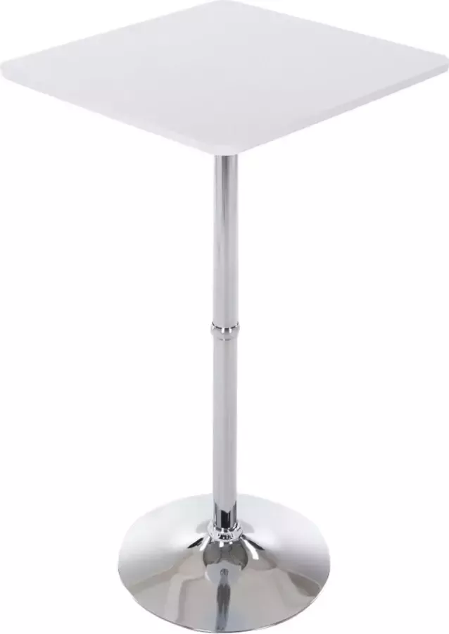 In and outdoor match Statafel modern Vierkant Bartafel voor Binnen & Buiten Metaal Partytafel Wit 60x60x108cm