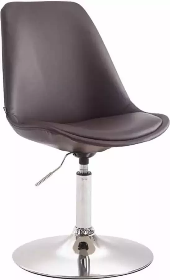 Inandoutdoormatch Stoel Nanna Donkerbruin Kunstleer chromen poten draaibaar in hoogte verstelbaar set van 1 modern deluxe