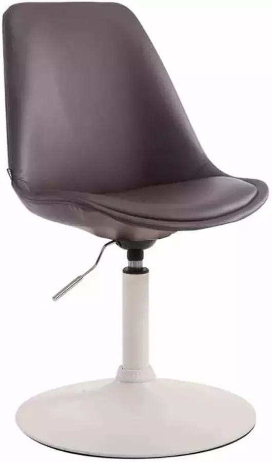 Inandoutdoormatch Stoel Nanna Donkerbruin Kunstleer Witte poten draaibaar in hoogte verstelbaar set van 1 modern deluxe