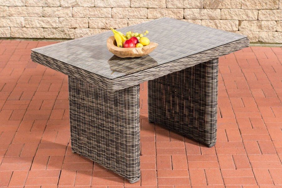 inandoutdoormatch tuintafel kunststof tuintafels tafel Glazen tafel 80 x 120 x 74 cm