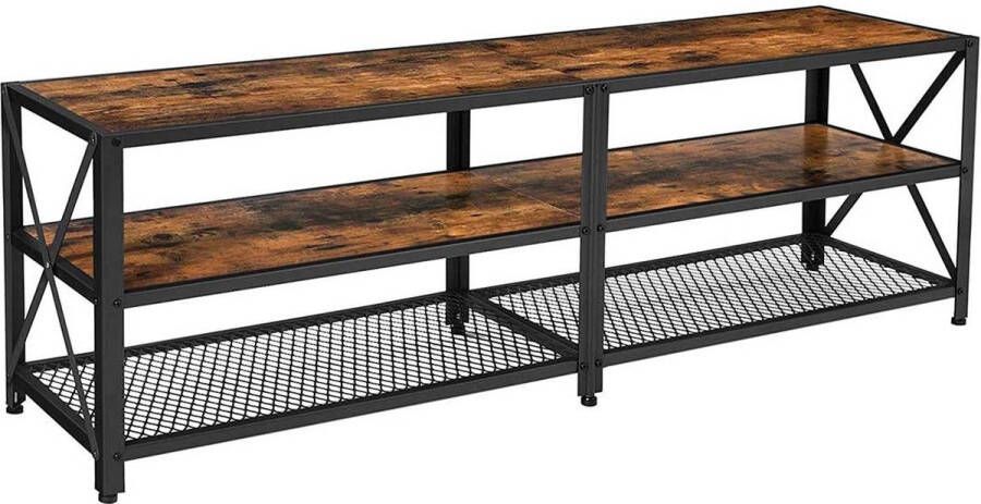 Inandoutdoormatch TV kast industrieel Meubel kastje Hout Bruin zwart 160x39x52cm moederdag cadeautje