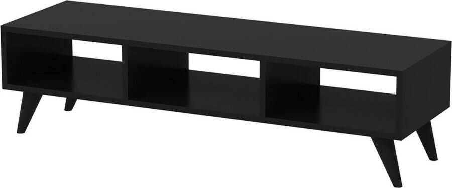 Inandoutdoormatch TV meubel Andries 120x35x35 cm Zwart Spaanplaat en Kunststof Modern Design
