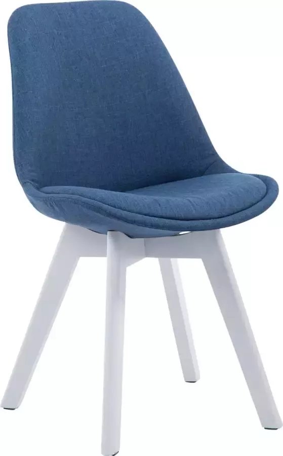 Inandoutdoormatch Vergaderstoel Cal Blauw Stof Zonder armleuning Bezoekersstoel Kantinestoel Wachtkamerstoel Eetkamerstoel 47cm