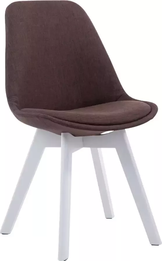 Inandoutdoormatch Vergaderstoel Janie Bruin Stof Zonder armleuning Bezoekersstoel Kantinestoel Wachtkamerstoel Eetkamerstoel 47cm