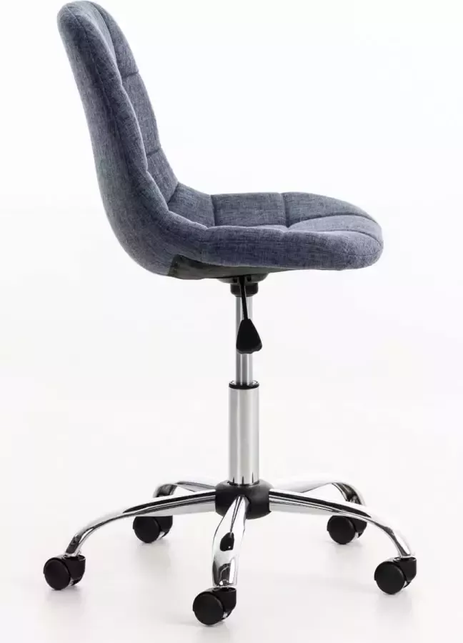 Inandoutdoormatch Werkkruk Luce Blauw Voor volwassenen Op wieltjes Stof Ergonomische bureaustoel In hoogte verstelbaar moederdag cadeautje