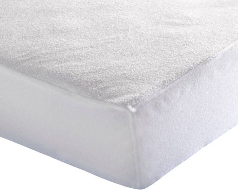 Inch Matrasbeschermer Badstof (hoekhoogte 27 cm ) Wit White B 160 x L 200 cm Lits-jumeaux Waterdicht Geschikt voor Standaard Matras DHEPPUCC160200-B 160 x L 200 cm