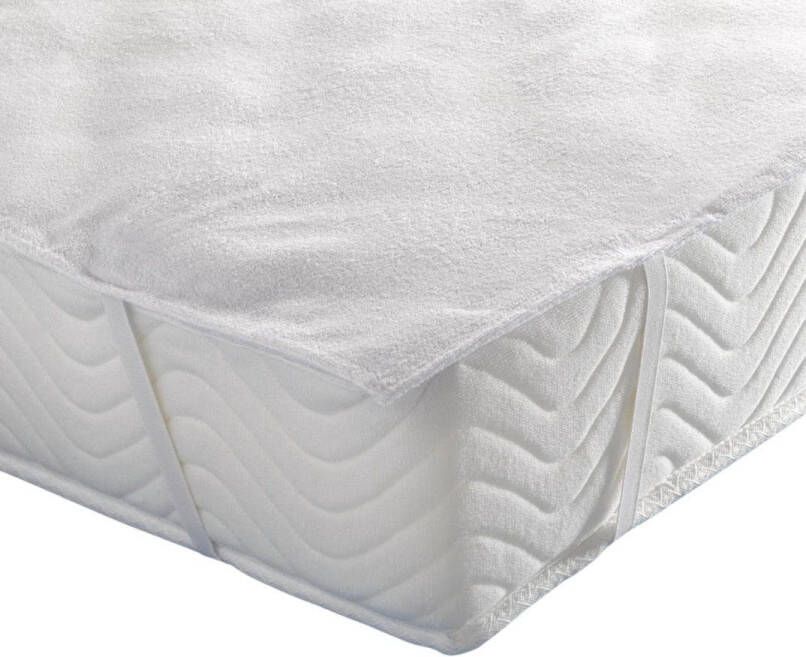 Inch Matrasbeschermer Badstof (hoekhoogte 40 cm ) Blanc White B 180 x L 200 cm Lits-jumeaux Ingewerkte elastiek Waterdicht Geschikt voor Standaard Matras Boxspring Matras + Topper Waterbed ALEPPUCC180200-B 180 x L 200 cm