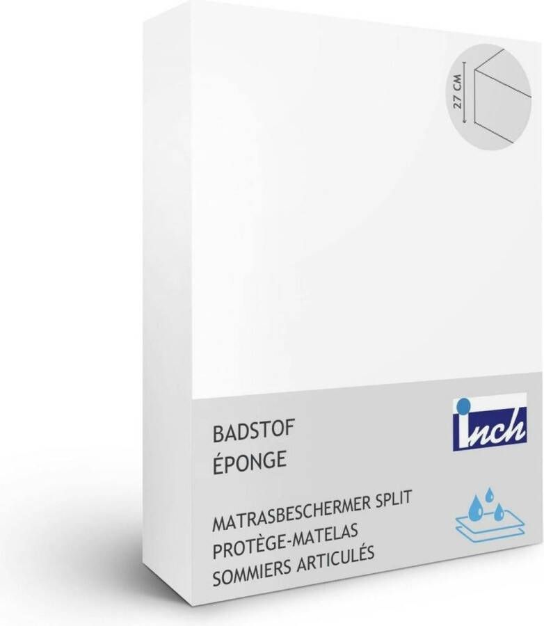 Inch matrasbeschermer split Badstof (hoekhoogte 27 cm ) Blanc White B 180 x L 200 cm Lits-jumeaux Luchtdoorlatend Waterdicht Geschikt voor Verstelbare Matras DCBAMPU290200-2x-B 180 x L 200 cm - Foto 2