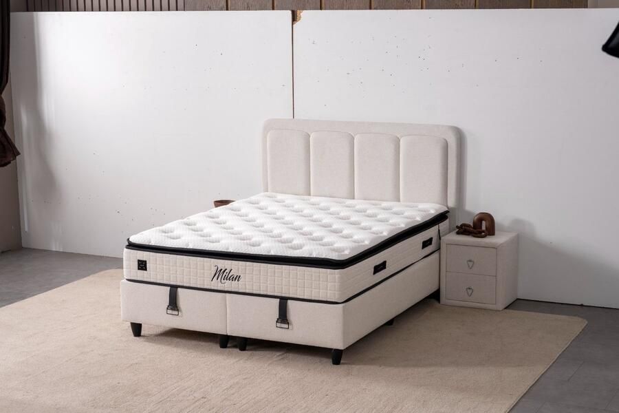 BSS Bedding Milan Bed Boxspring Set Boxspring 160x200 cm H3 Orthopedisch 7-Zones Matras Hypoallergeen en Ademend Inclusief Topmatras - Foto 4