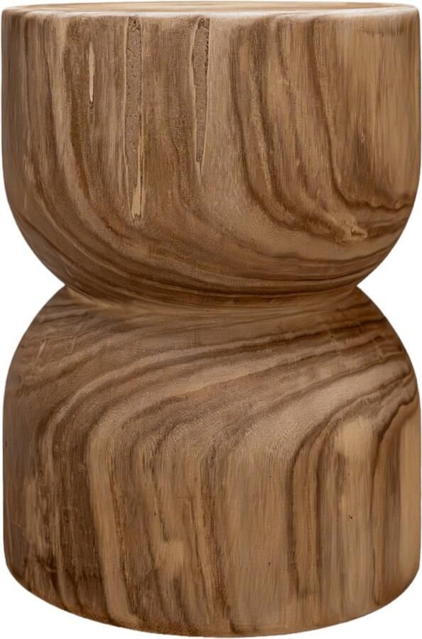 Indore Home Woodville bijzettafel Stool Massief hout Boomstam Boomstamtafel Naturel