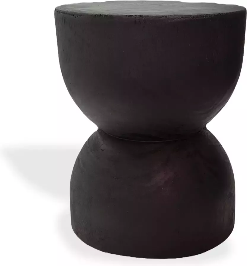 Indore Home Woodville bijzettafel Stool massief hout Boomstam Boomstamtafel Zwart - Foto 2