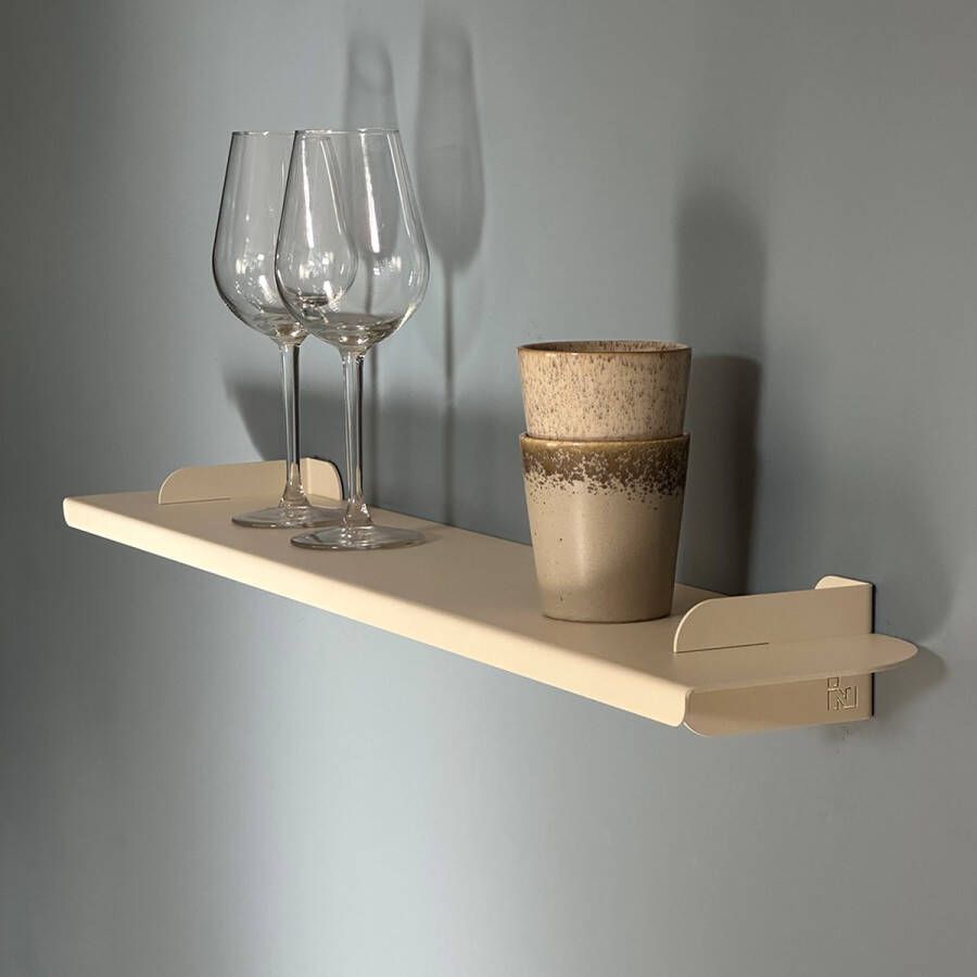 Indusigns Wandplank Staal Wit 100cm x 14cm Muurplank Boekenplank Wanddecoratie Interieurdesign Design Muur Decoratief Uniek Blikvanger Hal Toilet Woonkamer Keuken Slaapkamer Kamer Modern Industrieel Interieur - Foto 2