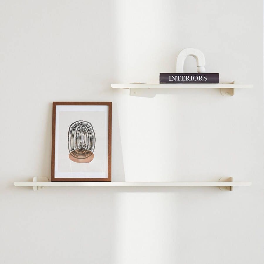 Indusigns Wandplank Staal Wit 80cm x 14cm Muurplank Boekenplank Wanddecoratie Interieurdesign Design Muur Decoratief Uniek Blikvanger Hal Toilet Woonkamer Keuken Slaapkamer Kamer Modern Industrieel Interieur