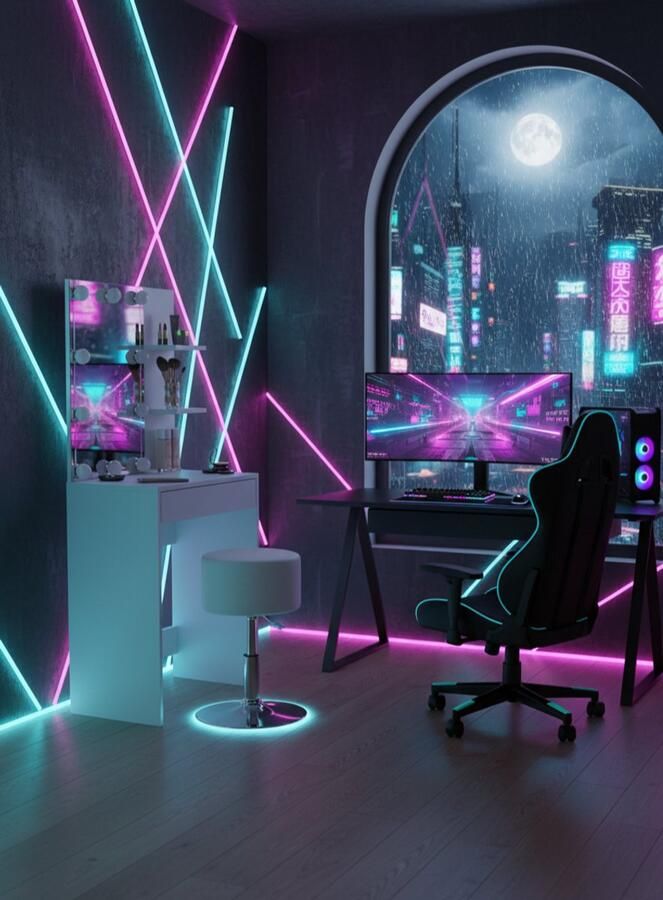 Industrial-Home Elegante Make-Up Tafel Isabelle met LED-verlichting Spiegel en Kruk – Moderne Witte Kaptafel 60 cm Breed – Perfect voor Slaapkamer en Dressing IndustrialHome