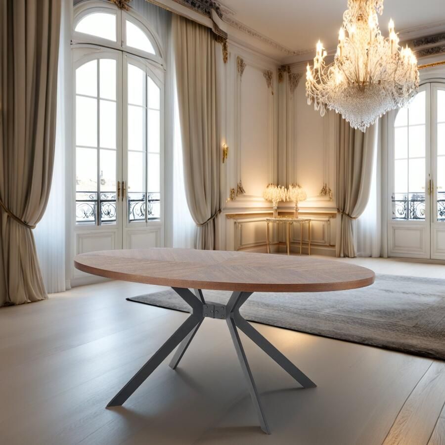 Industrial-Home LOCARNO Eettafel – Walnoot Zwart – 170 x 90 x 75 cm – Varrains