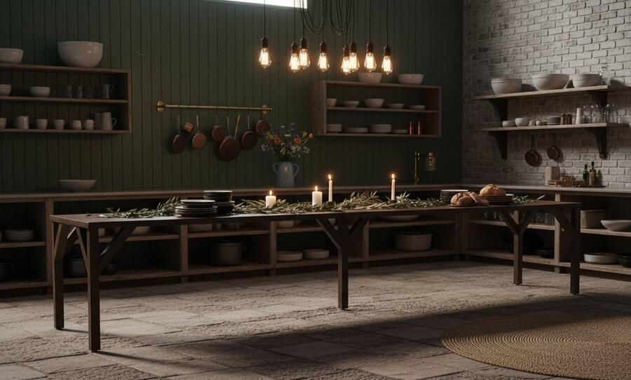 Industrial-Home Luxe Uitschuifbare Eettafel Betonlook – Grote Industriële Design Tafel Hout & Fineer – 10 Personen – Stevig & Onderhoudsvriendelijk – Zwart Frame – 130-405 x 90 x 75 cm