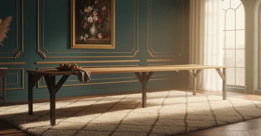 Industrial-Home Luxe Uitschuifbare Eettafel Handgemaakt Eiken – Industriële Houten Tafel voor 10 Personen – Verlengbare Design Tafel 130-405 cm – Zwart Onderstel