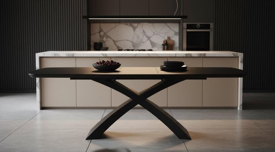 Industrial-Home Luxe Uitschuifbare Eettafel – Modern Design Grijs – Ruimtebesparende Extensible Dining Table – Stijlvol & Duurzaam – 2 Jaar Garantie