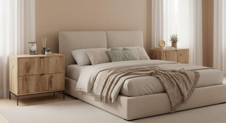 Industrial-Home Nachtkastje Set van 2 – “Eliza” – Viking Eik Houtlook – Moderne Nachtkastjes met Laden – Scandinavisch Design – Houten Bedkastjes – Slaapkamer Meubel Set – 66x36x60 cm – Onderhoudsarm – Inclusief Montagemateriaal