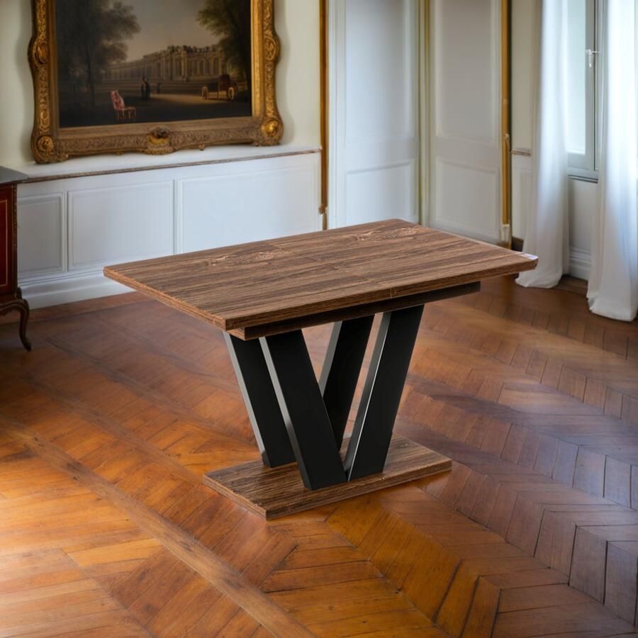 Industrial-Home Uitschuifbare Eettafel Wotan Eiken (130-210 cm) – Stijlvol & Robuust – Verlengbaar Tafelblad – Onderhoudsvriendelijk & Krasbestendig