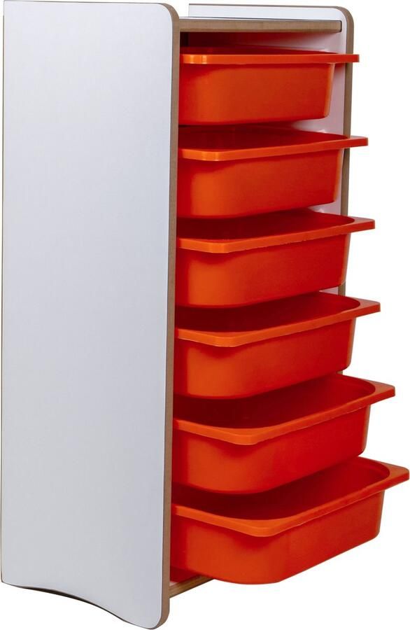 Industrial Living Opbergkast Opbergen speelgoed kinderkamer Kinderkast Speelgoedkast met 6 bakken Hout Wit