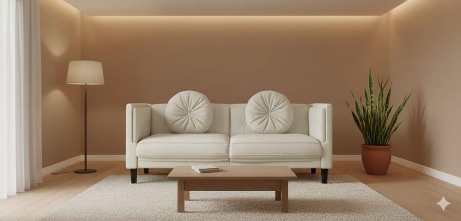 Industrialhome 2-zitsbank fluweel crème 145x78x80 cm – Luxe Moderne Zitbank met Kussens – Comfortabele Loveseat met Stevige Poten – Designbank voor Woonkamer of Slaapkamer