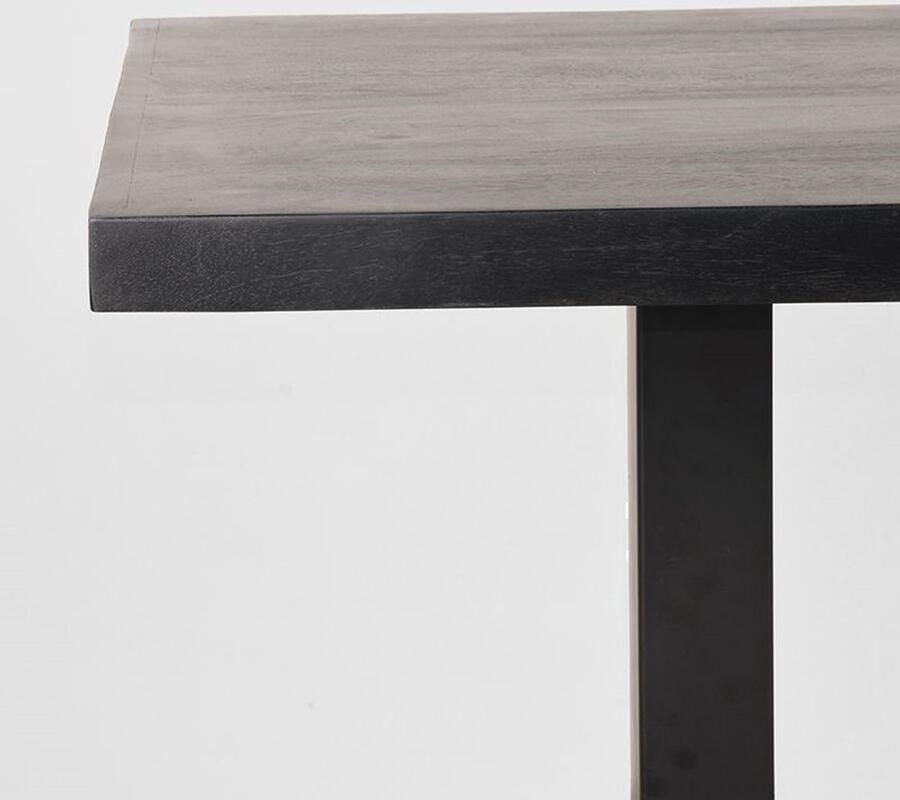 Industrialhome Bartafel 120x70x92 cm Industrieel Zwart Mangohout & Metaal – Handgemaakt Robuust – 4 Personen –