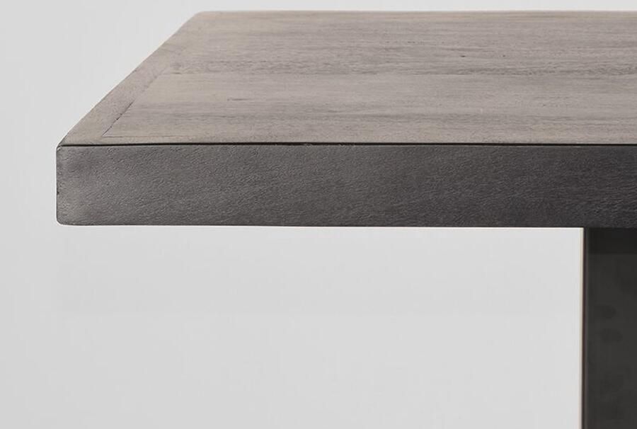 Industrialhome Bartafel Industrieel 120x70x108 cm Zwart Mangohout & Metaal Handgemaakte Hoge Tafel voor 4 Personen Stevig Barmeubel van