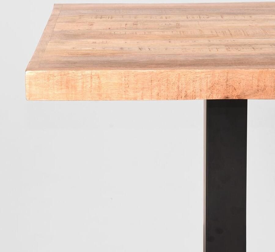 Industrialhome Bartafel Mangohout Industrieel 120x70x92 cm – Handgemaakt – 4 Personen – Zwart Metaal – Ruw Hout –