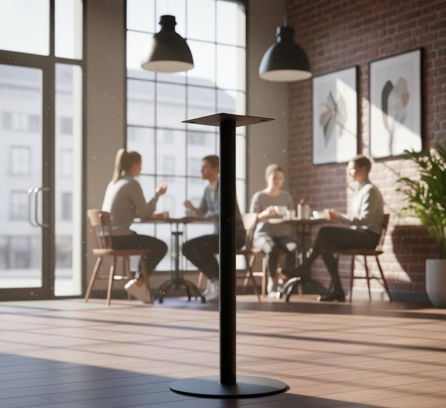 Industrialhome Bartafel Poot Enkel 108 cm – Zwart Metalen Tafelonderstel voor Rond Bartafelblad Ø70 cm – Industrieel Design – Robuuste Enkele Bartafel Poot van