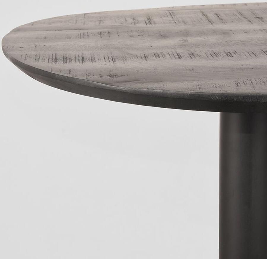 Industrialhome Bartafel 'Urban Black' – 70x70x92 cm – Rond – Zwart Mangohout & Metaal – Industriële Tafel – 4 Personen – Handgemaakt – Horeca & Wooninterieur – Robuust & Duurzaam