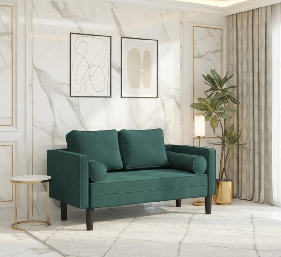 Industrialhome Chaiselongue Velvet Luxe Donkergroen – Fluwelen Lounge Bank met Lendenkussen – Comfortabele Recamière voor Woonkamer Slaapkamer of Kantoor – Moderne Relaxbank – 116 5 cm Breed