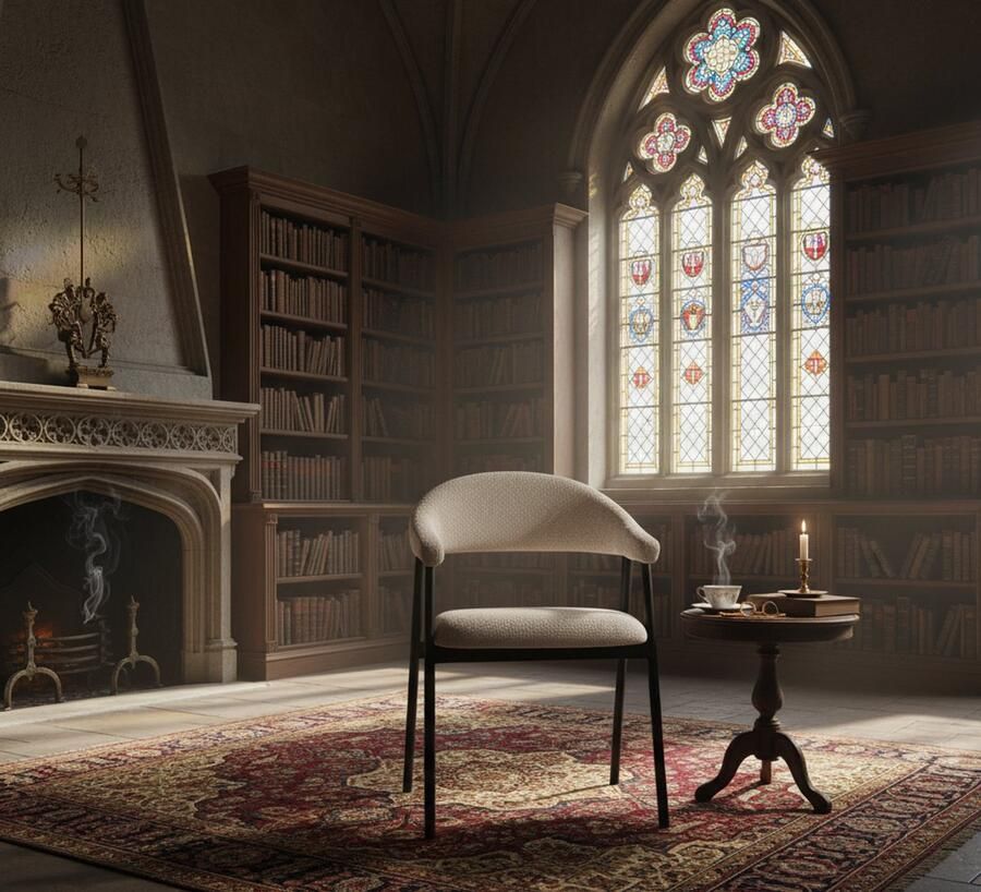 Industrialhome Eetkamerstoel Amaze Naturel – Luxe Design Eetstoel Elite Stof – Met Armleuningen – Zwart Metaal – Comfortabel & Minimalistisch –