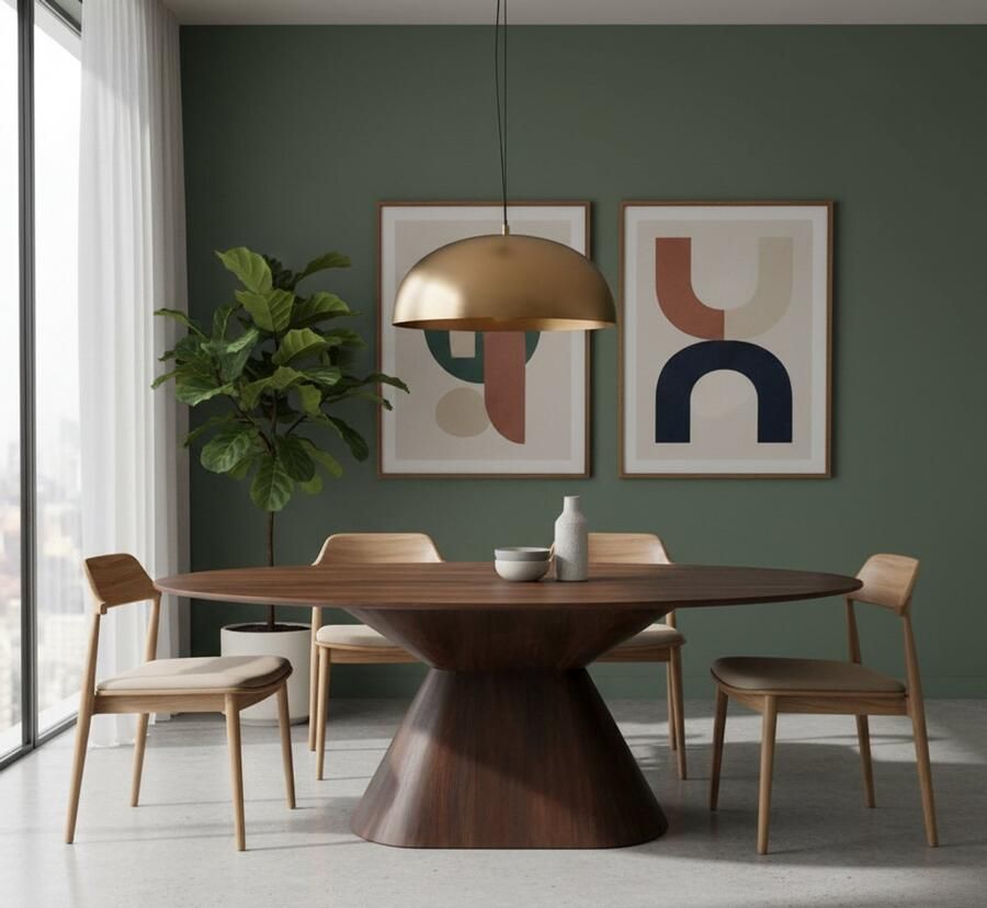 Industrialhome Eettafel ovaal 200x110 cm Industrieel Espresso Mangohouten tafelblad Stoere eetkamertafel met conisch houten onderstel Jagger Deluxe