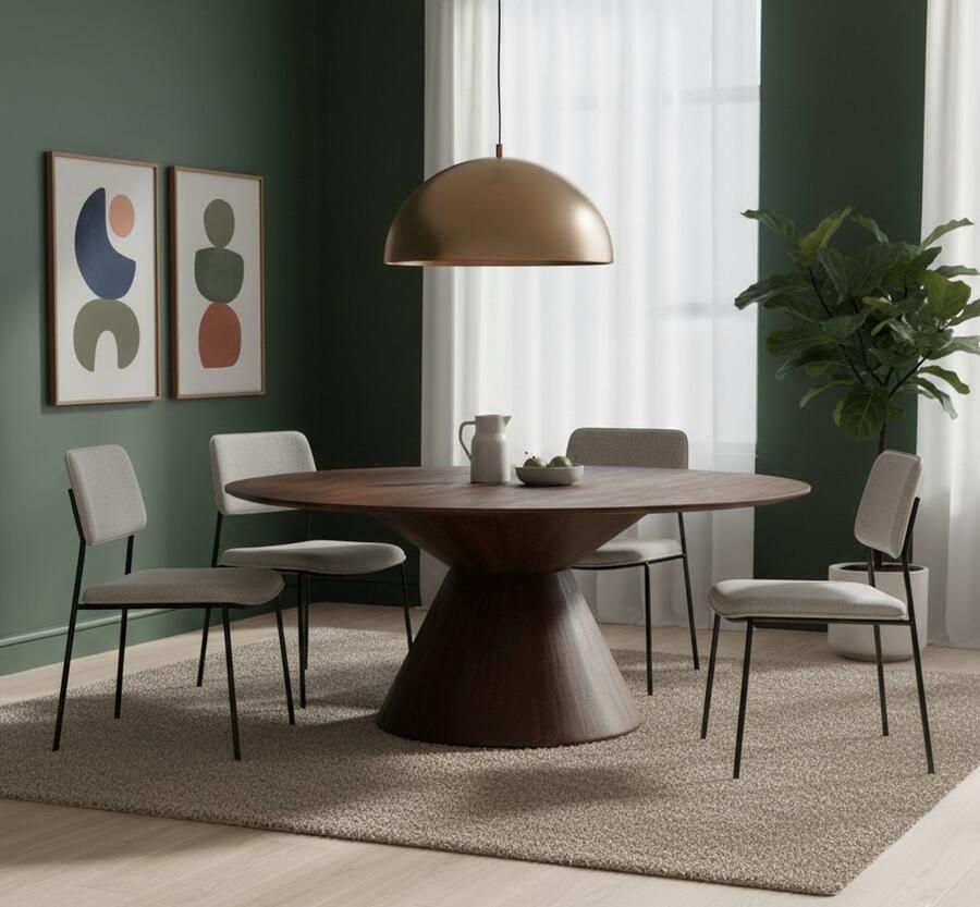 Industrialhome Eettafel ovaal 240x110 cm Espresso Mangohout Industrieel design eetkamertafel met conisch onderstel 8 tot 10 personen Hudson Deluxe