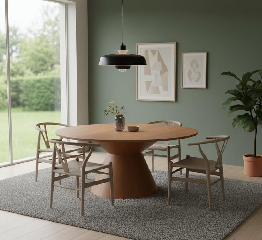 Industrialhome Eettafel Ovaal Industrieel Mangohout Jagger Deluxe 200x110x76 cm Nature Smooth Houten Tafel met Conisch Onderstel Stevige Landelijke Design Eettafel