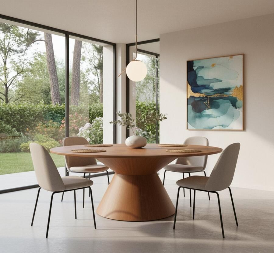 Industrialhome Eettafel Ovaal Industrieel Mangohout Jagger Grande 220x110x76 cm Nature Smooth Houten Tafel met Conisch Onderstel Robuuste Landelijke Design Eettafel