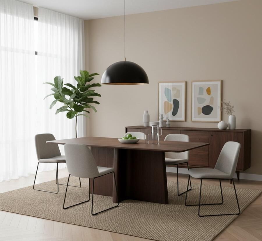 Industrialhome Eettafel rechthoek 230x100 cm – Massief mangohout espresso – Industrieel kruispoot onderstel – Robuuste eetkamertafel – Urban Cross