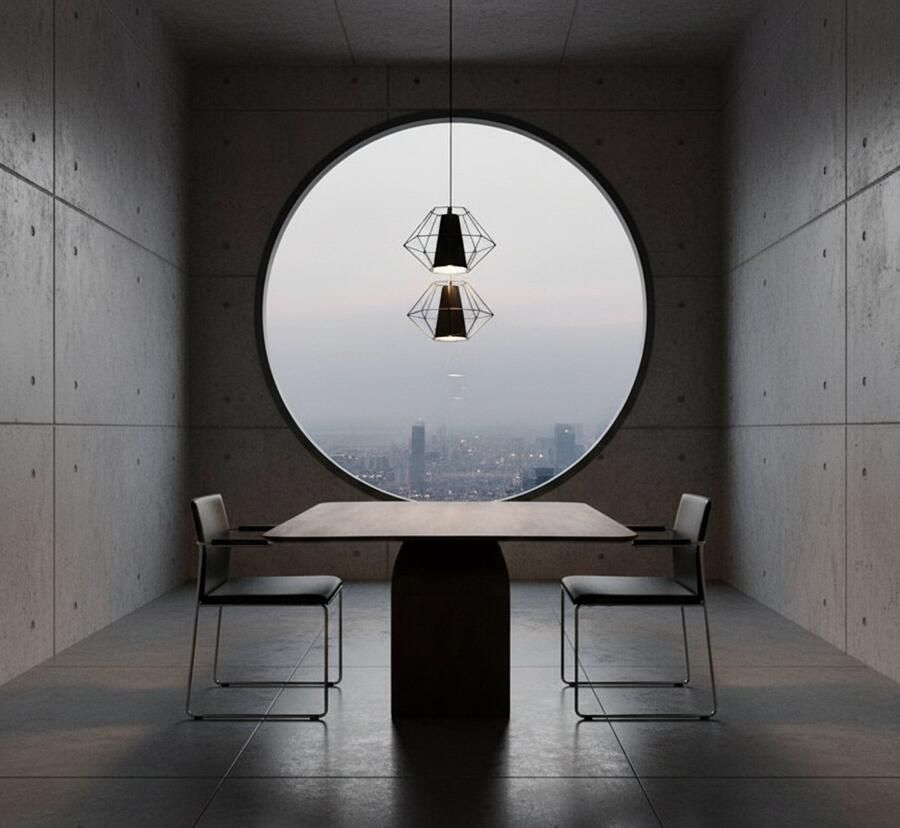 Industrialhome Eettafel Vierkant Massief Mangohout 140x140 cm – Espresso – Industrieel Design – Model “Vinci” – Met Sculpturale Middenpoot – Merk: