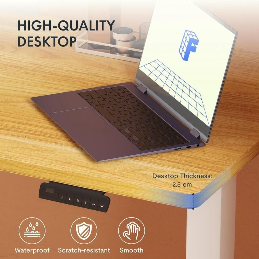 Industrialhome Elektrisch Hoogte Verstelbaar Bureau 160x80 cm Ergonomisch Zit-Sta Bureau met Dubbele Motoren