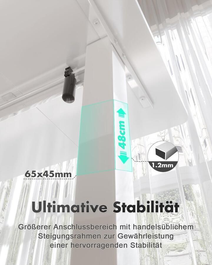 Industrialhome Elektrisch Verstelbaar Bureau – Ergonomisch Sta-Zittafel In Hoogte Verstelbaar Met Geheugenfunctie 120 x 60 cm Wit