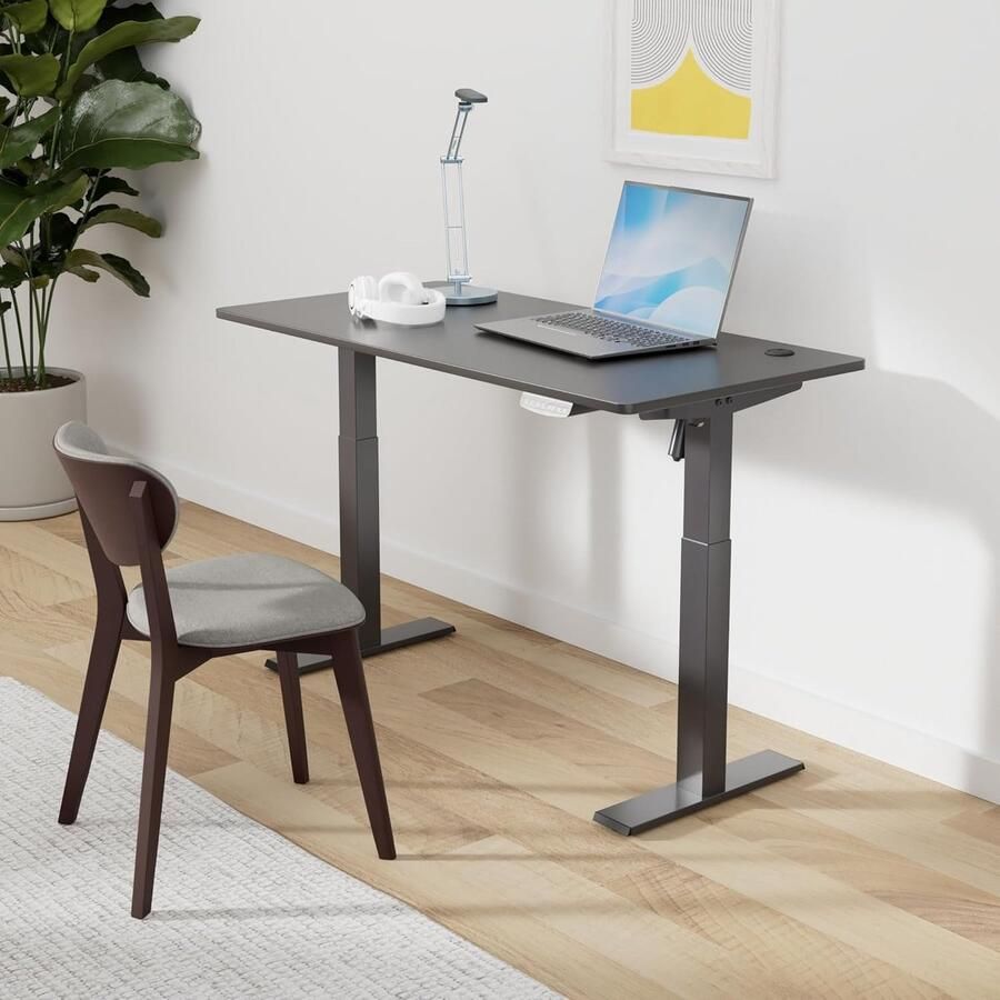 Industrialhome Elektrisch Zit-Sta Bureau 100x60 cm – In Hoogte Verstelbaar Bureau met Geheugenfunctie & Anti-Botsing